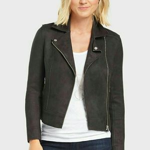 Charcoal Sueded Motto Jacket Level 99 Evereve